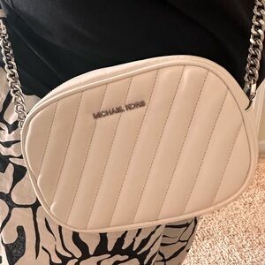 Michael Kors White Quilted Crossbody Bag